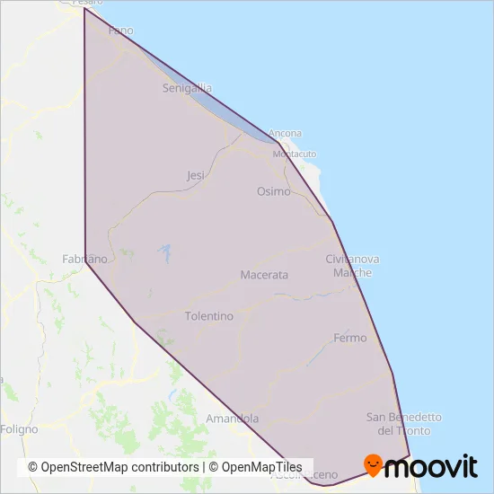 Area coperta dal servizio di Trenitalia