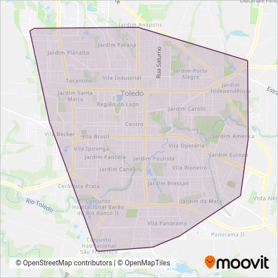 Viação Sorriso coverage area map