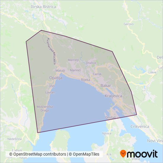 KD Autotrolej coverage area map
