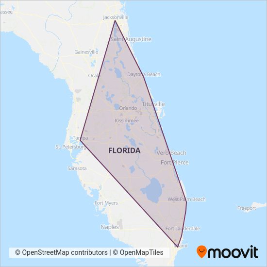 Mapa del área de cobertura de Greyhound-us