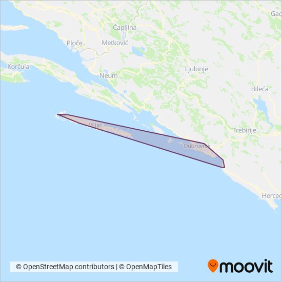 Libertas Dubrovnik coverage area map