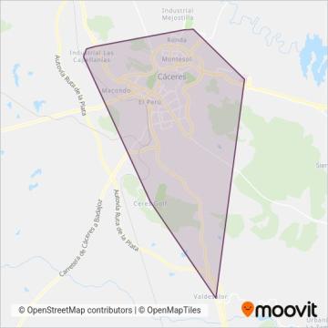 CACERES coverage area map