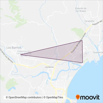 Urbanos de Los Barrios (CTM-Grupo Ruiz) coverage area map