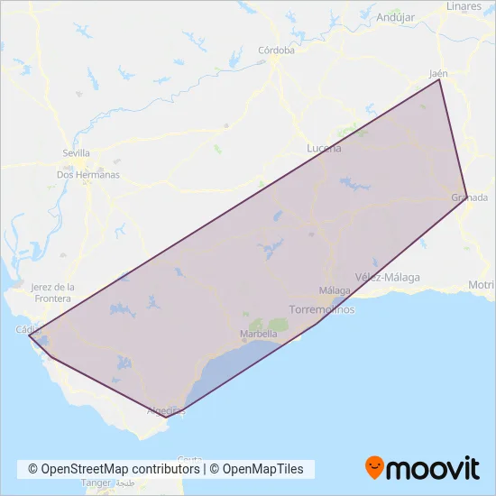 AvanzaBus by Movility Ado (VJA-092) coverage area map