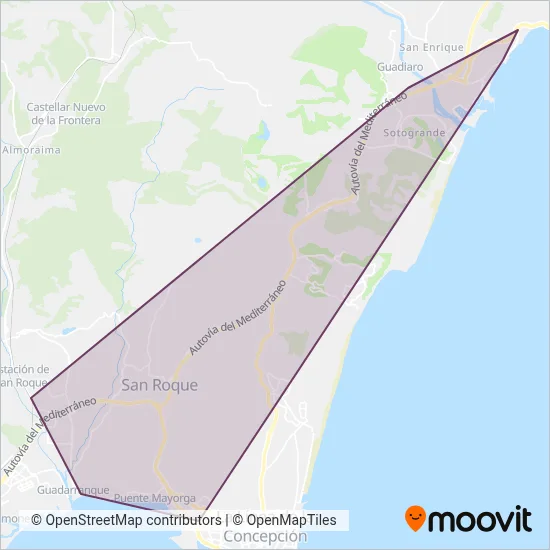 Urbanos de San Roque (Horizonte Sur Viajes, S. L.) coverage area map