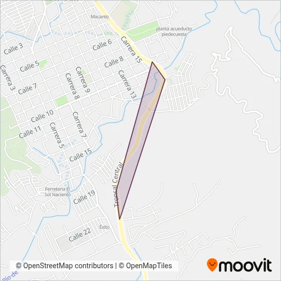 Metrolínea - Rutas directas coverage area map