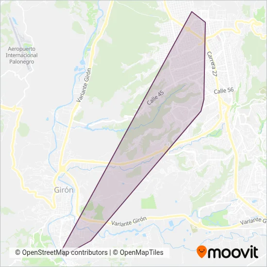 TPC - Oriental de Transportes S.A. coverage area map