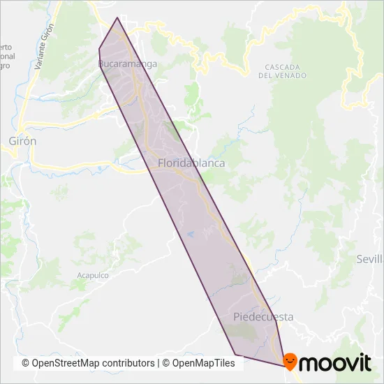 TPC - Transportes Villa de San Carlos S.A. coverage area map