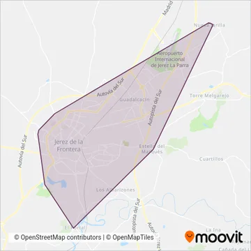 CMTBC - Jerez (Urbanos) coverage area map