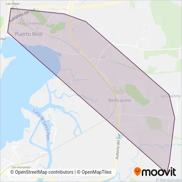 CMTBC - Puerto Real (Urbanos) coverage area map