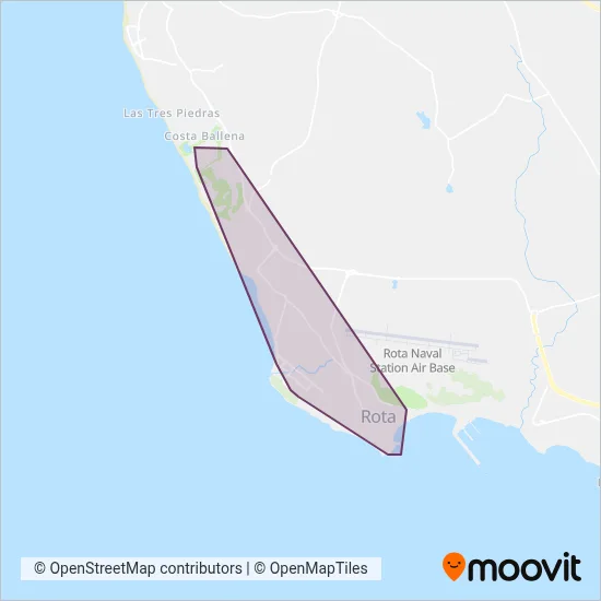 Transporte Urbano de Rota coverage area map