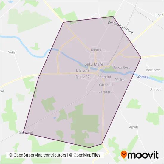 Transurban Satu Mare coverage area map