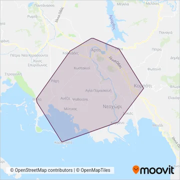 ΚΤΕΛ coverage area map