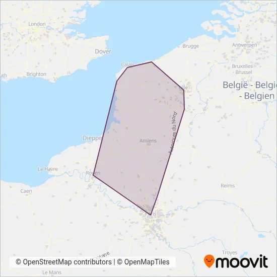 SNCF Amiens coverage area map