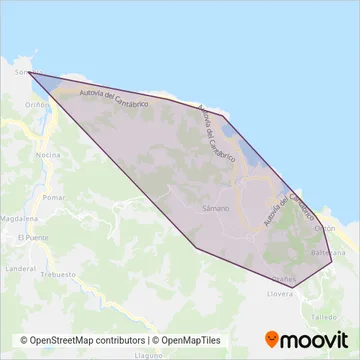 CastroBus coverage area map
