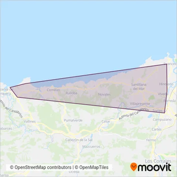 La Cantabrica de Comillas coverage area map