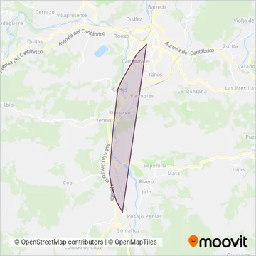 Autobuses Juan coverage area map