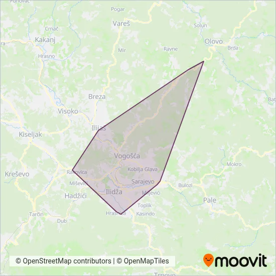 Centrotrans (Bus) coverage area map