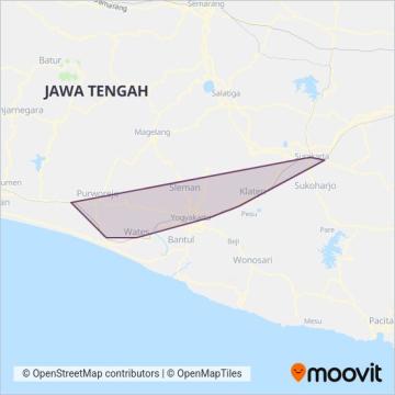 Peta wilayah cakupan KRL Solo-Jogja