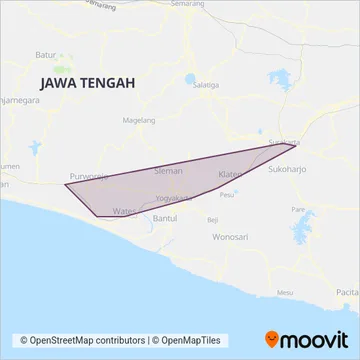 KRL Solo-Jogja coverage area map