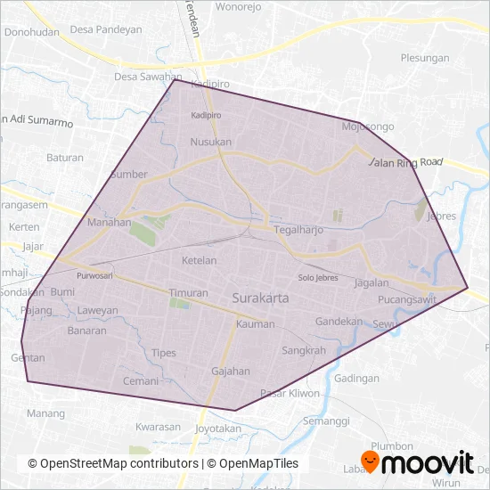 Feeder coverage area map