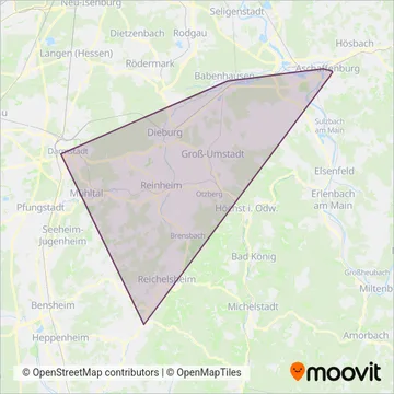 Verkehrsgesellschaft Untermain coverage area map