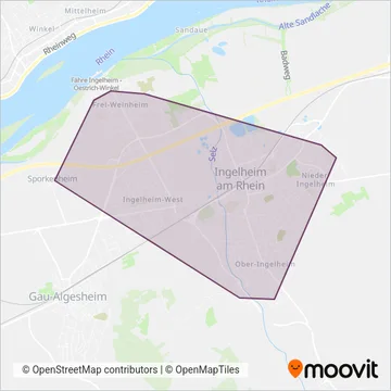 Схема покрытия компании Stadtverkehr Ingelheim