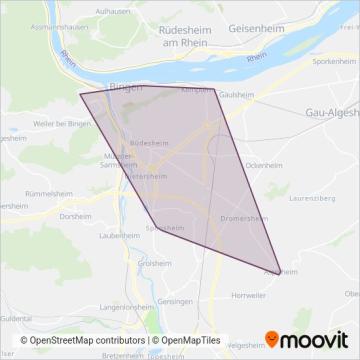 Stadtverkehr Bingen coverage area map
