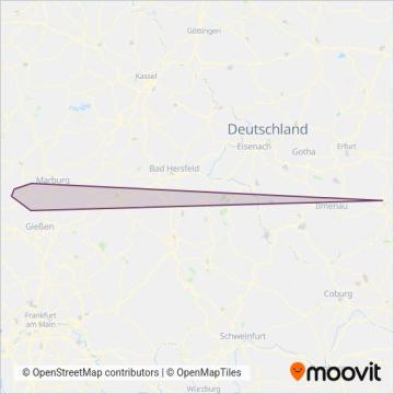 Becker und Bender Busverkehr GbR coverage area map