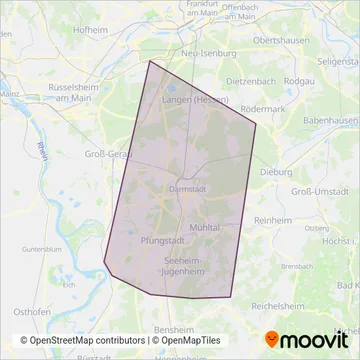 HEAG mobiBus GmbH + Co. KG coverage area map