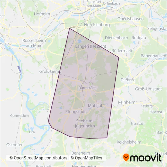 HEAG mobiBus GmbH + Co. KG Verbundsgebiet