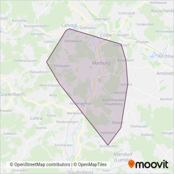 Stadtwerke Marburg GmbH (Bus) coverage area map