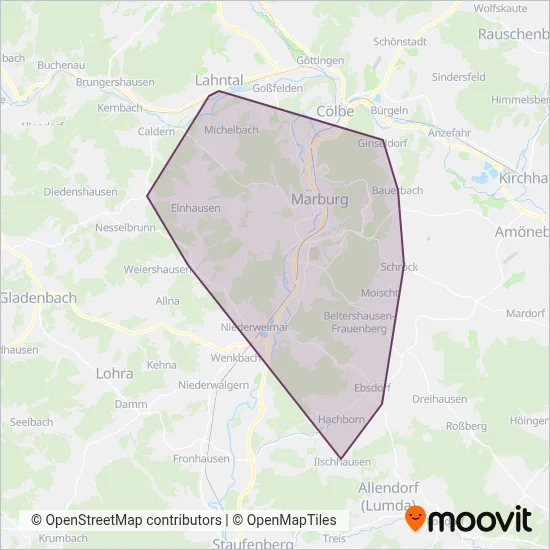 Stadtwerke Marburg GmbH (Bus) Verbundsgebiet