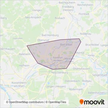 Transdev Rhein-Main coverage area map