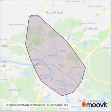 Hanauer Straßenbahn GmbH (Bus) coverage area map