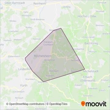 Схема покрытия компании Verkehrsges. Gersprenztal