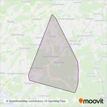 Regionalverkehr Main-Kinzig GmbH (Bus) coverage area map