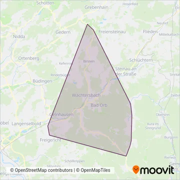 Regionalverkehr Main-Kinzig GmbH (Bus) coverage area map