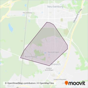 Схема покрытия компании Verkehrsbetriebe Dreieich