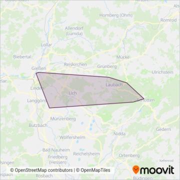 Verkehrsgesellschaft Gießen mbH coverage area map