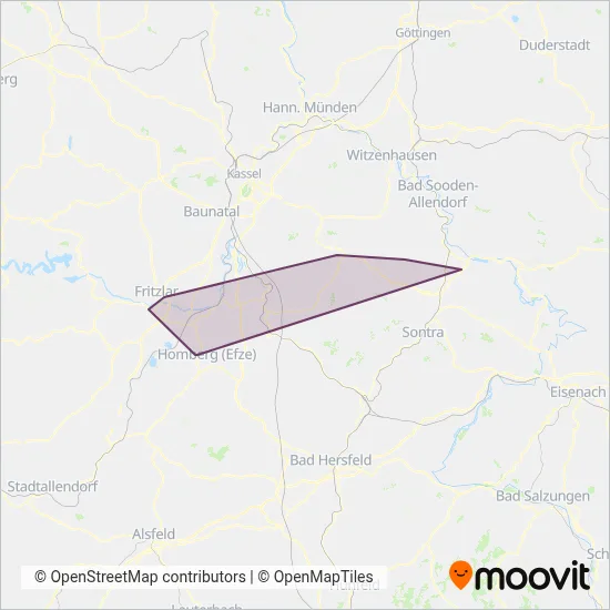 Frölich Bus GmbH (Bus) coverage area map
