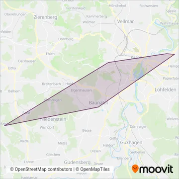 HLB Hessenbus Kassel coverage area map