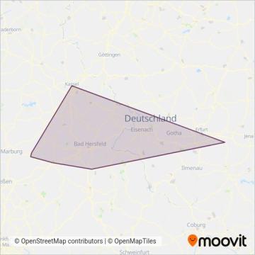 Käberich Omnibusbetrieb (Bus) coverage area map