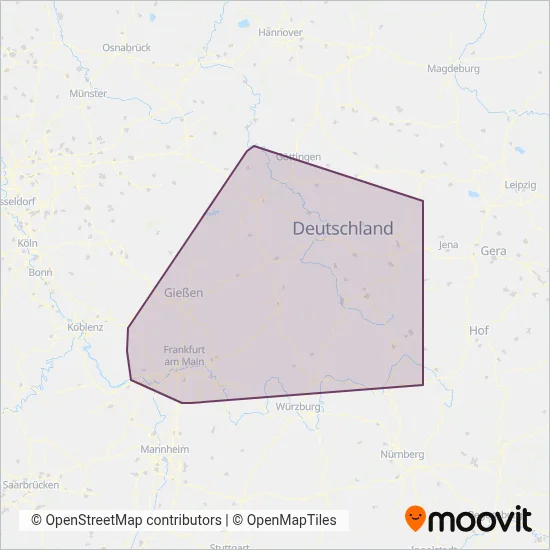 DB Regio Bus Mitte (Bus) Verbundsgebiet