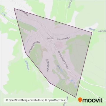 Stadtbus Bad Orb coverage area map