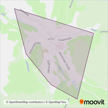 Схема покрытия компании Stadtbus Bad Orb