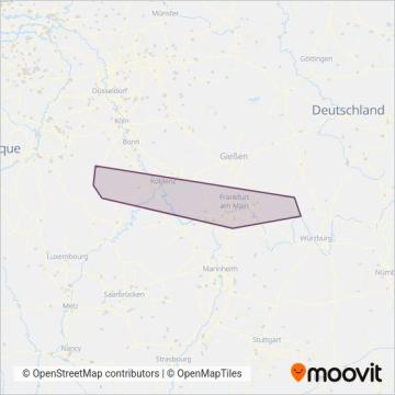 Nahreisezug (Bus) coverage area map