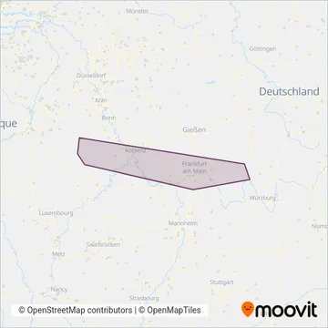 Nahreisezug (Bus) coverage area map
