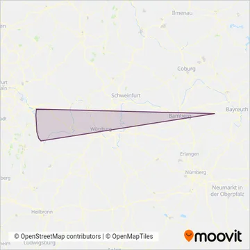 Схема покрытия компании DB RegioNetz Verkehrs GmbH Westfrankenbahn (Автобус)