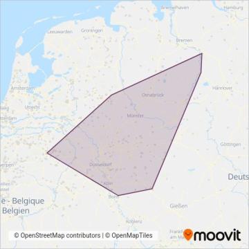 DB Fernverkehr (Codesharing) coverage area map